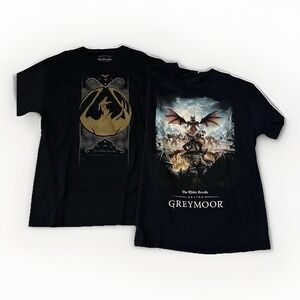 Lot (2)‎ ELDER SCROLLS Bethesda Black Tshirt Men Size M Gaming